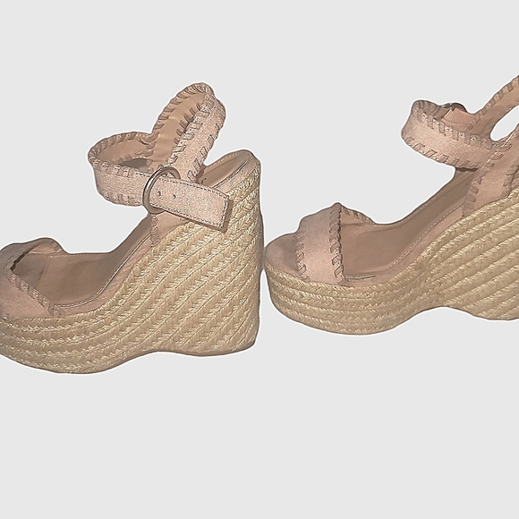 Just Fab Tan Wedge Suefe - Picture 2 of 3